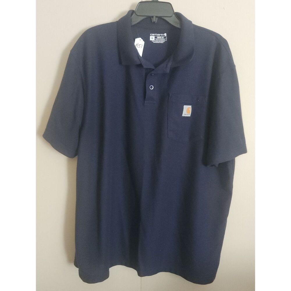 M51 Carhartt Men’s Dark Navy Pocket Polo short sleeve loose fit workwear